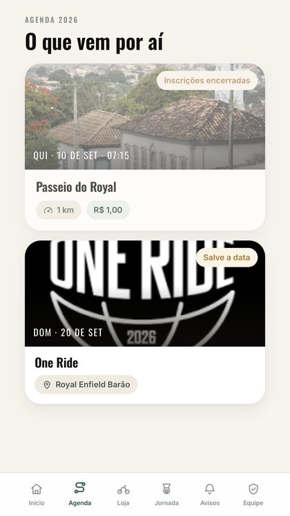 Tela do passeio, com data, distância e ponto de encontro